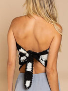 Not Just a Knockout Checkerboard Tie-back Bandana Top-Women's Clothing-Shop Z & Joxa