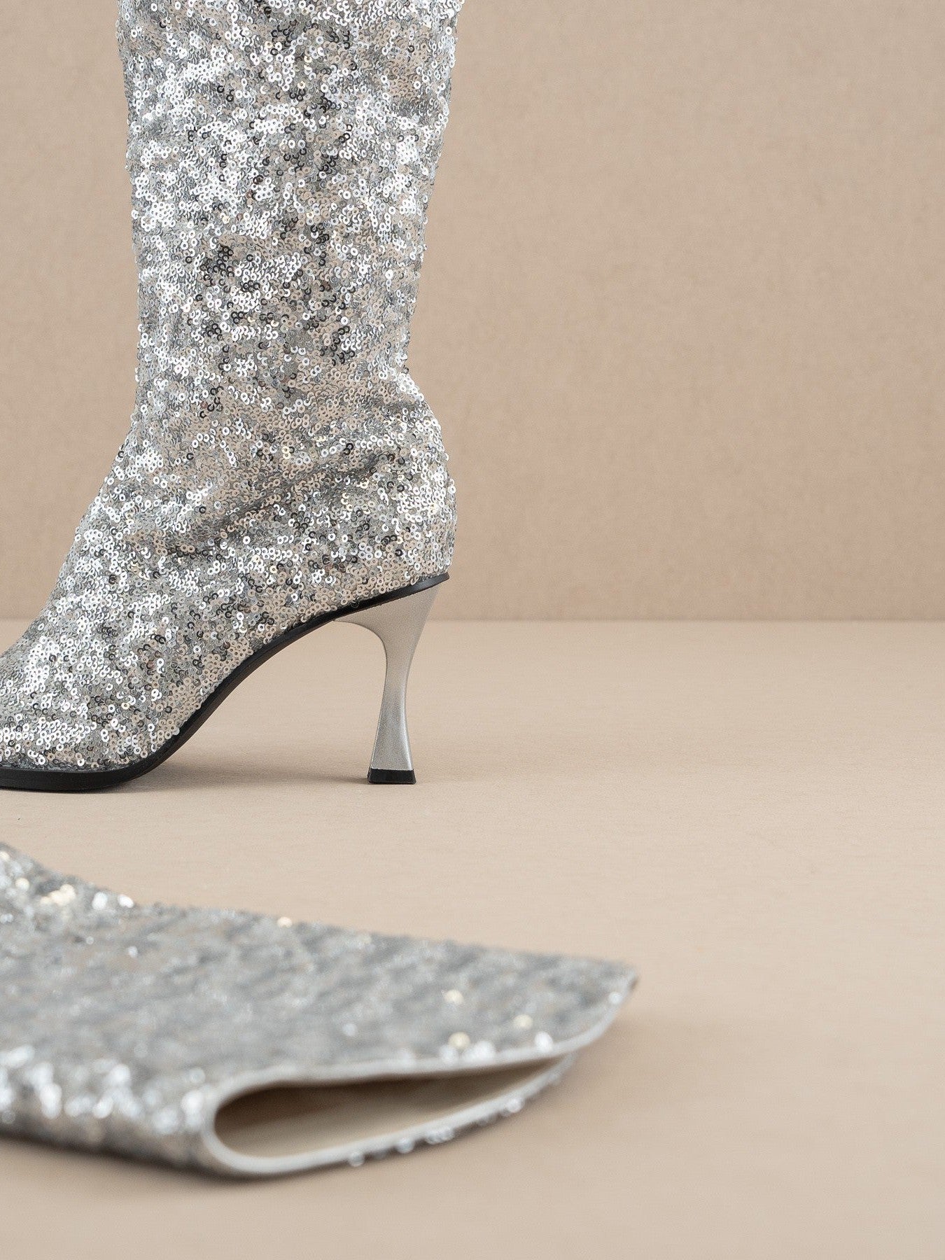 OASIS SOCIETY Don't be Afraid to Sparkle - Knee High Sequin Boots-Women's Shoes-Shop Z & Joxa