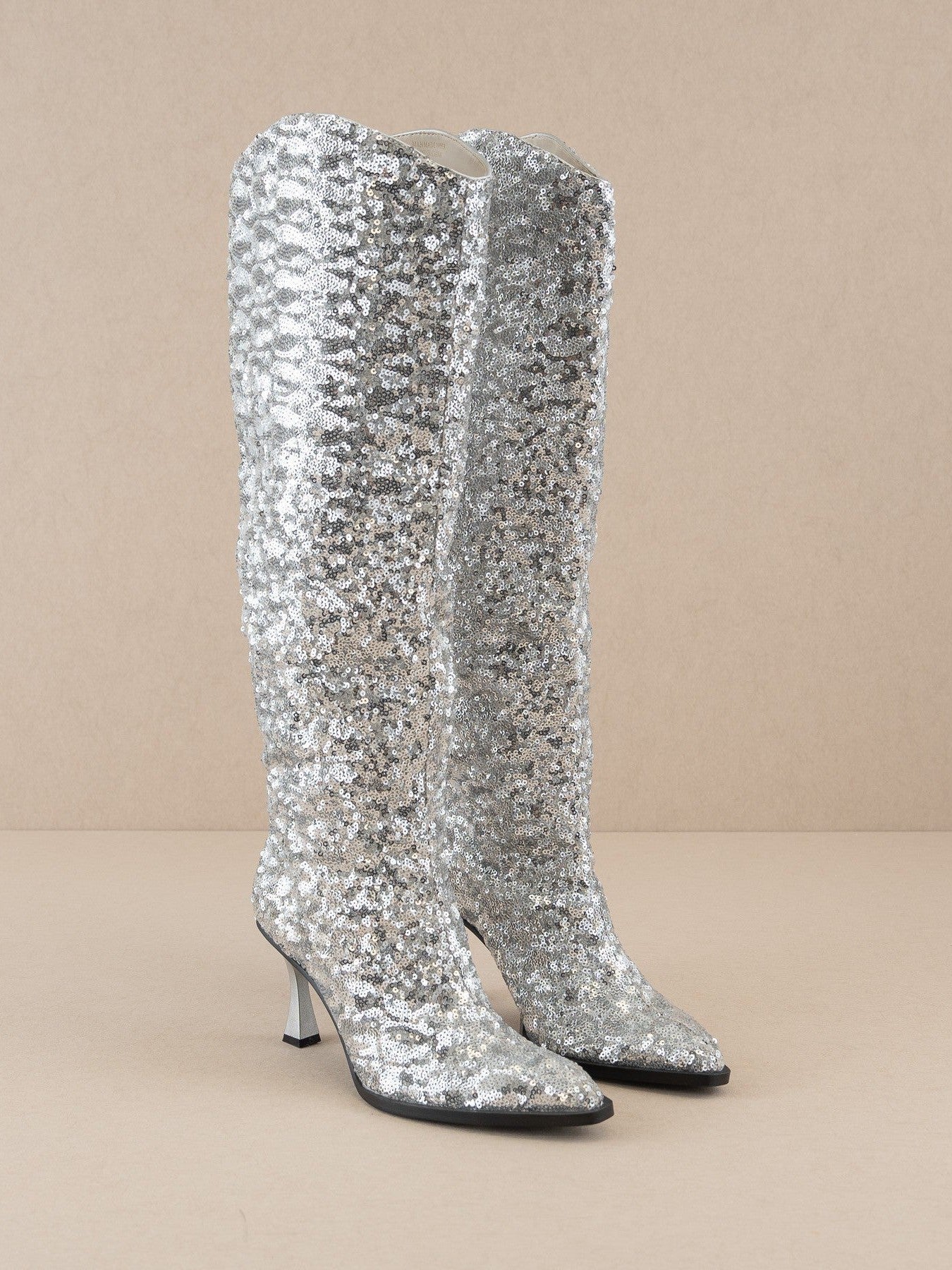 OASIS SOCIETY Don't be Afraid to Sparkle - Knee High Sequin Boots-Women's Shoes-Shop Z & Joxa