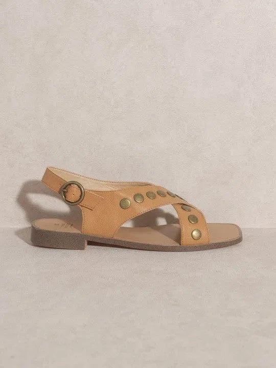 OASIS SOCIETY Dreaming Beyond Limits Kylie Studded Cross Band Sandal-Women's Shoes-Shop Z & Joxa