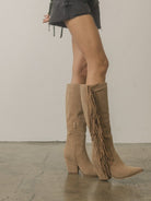 OASIS SOCIETY Elevate your Style Knee-High Fringe Boots-Women's Shoes-Shop Z & Joxa