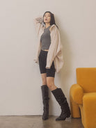 OASIS SOCIETY Life is Better in Boots Thea Fold Over Slit Boots-Women's Clothing-Shop Z & Joxa