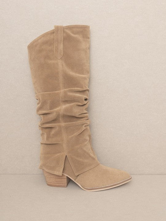 OASIS SOCIETY Life is Better in Boots Thea Fold Over Slit Boots-Women's Clothing-Shop Z & Joxa