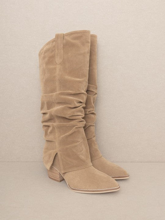 OASIS SOCIETY Life is Better in Boots Thea Fold Over Slit Boots-Women's Clothing-Shop Z & Joxa