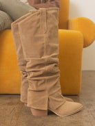 OASIS SOCIETY Life is Better in Boots Thea Fold Over Slit Boots-Women's Clothing-Shop Z & Joxa