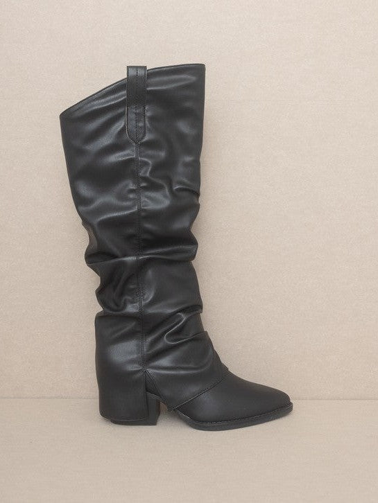 OASIS SOCIETY Life is Better in Boots Thea Fold Over Slit Boots-Women's Clothing-Shop Z & Joxa