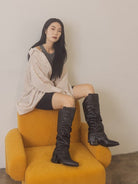 OASIS SOCIETY Life is Better in Boots Thea Fold Over Slit Boots-Women's Clothing-Shop Z & Joxa