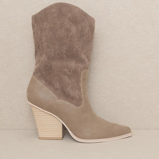 OASIS SOCIETY Marseille - Loose Fit Western Suede Boots-Women's Shoes-Shop Z & Joxa