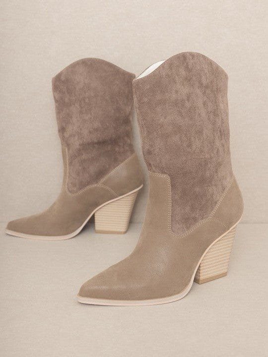 OASIS SOCIETY Marseille - Loose Fit Western Suede Boots-Women's Shoes-Shop Z & Joxa