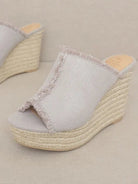 OASIS SOCIETY Simple Bliss - Distressed Linen Wedge-Women's Shoes-Shop Z & Joxa