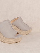 OASIS SOCIETY Simple Bliss - Distressed Linen Wedge-Women's Shoes-Shop Z & Joxa