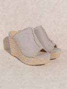 OASIS SOCIETY Simple Bliss - Distressed Linen Wedge-Women's Shoes-Shop Z & Joxa