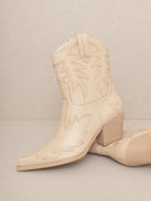 OASIS Society Nantes - South Western-style Embroidered Low Cowboy Boots-Women's Shoes-Shop Z & Joxa