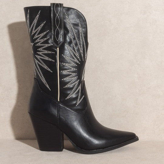 Oasis Society Looks Good with Everything - Emersyn Starburst Embroidery Boots-Shop Z & Joxa