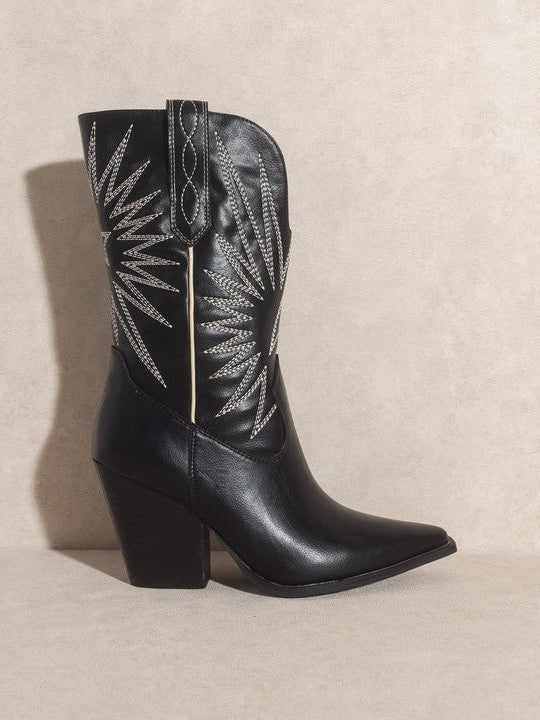 Oasis Society Looks Good with Everything - Emersyn Starburst Embroidery Boots-Shop Z & Joxa