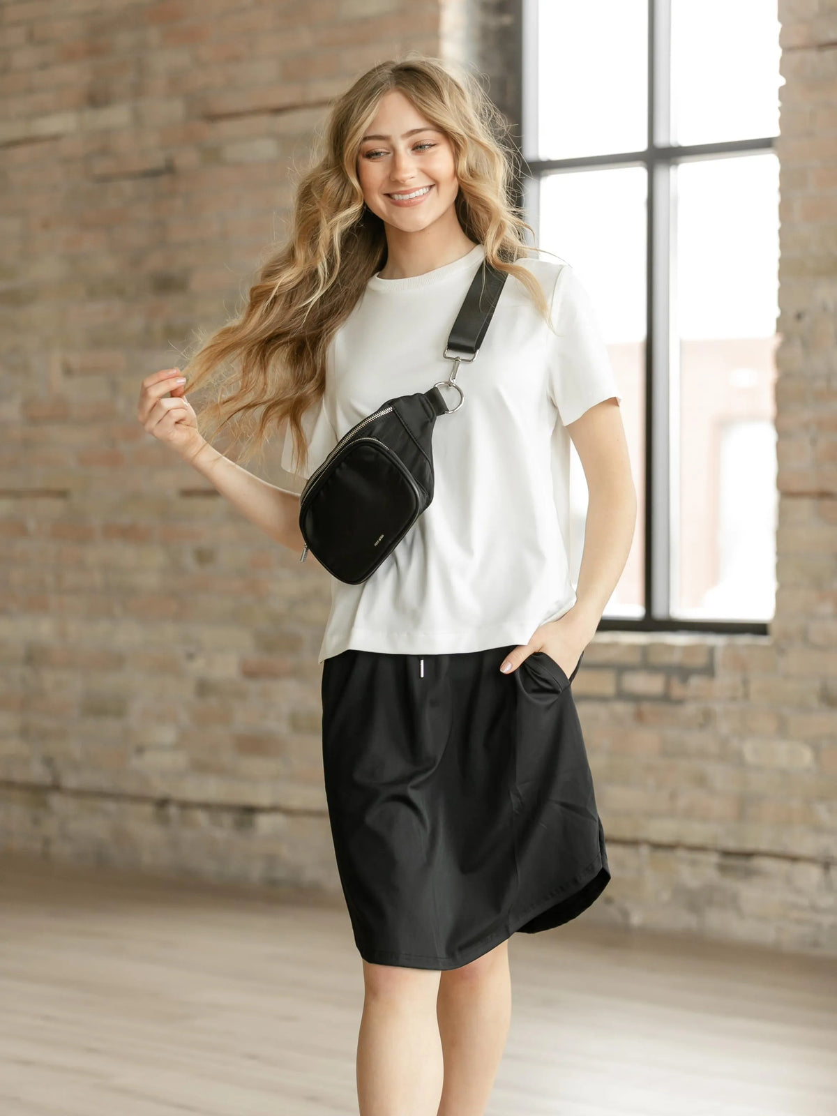 On the Move Kenedi Black Athletic Sport Skirt with Built in Shorts-Women's Skirts & Skorts-Shop Z & Joxa