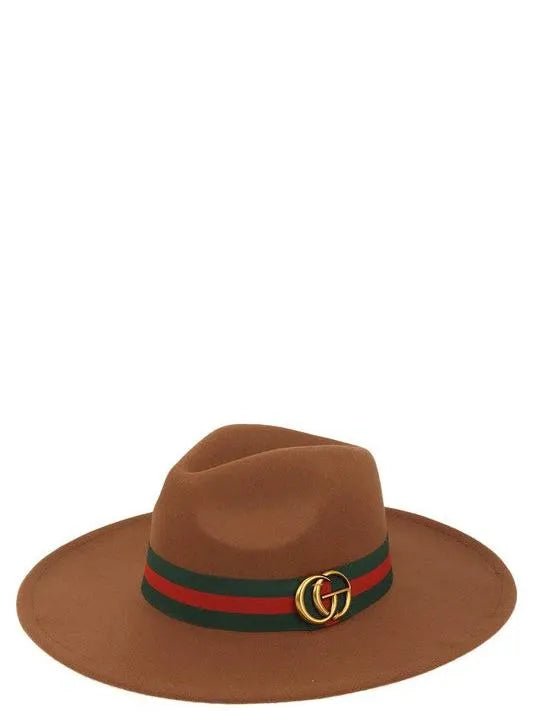 One Hat, Endless Charm with Stripe Band Fedora Hat-Women's Accessories-Shop Z & Joxa