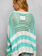 POL Blue Mirage Color-Block Striped Twisted Weave Sweater-Women's Shirts & Tops-Shop Z & Joxa
