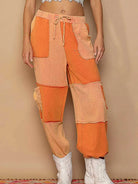 POL Citrus Patch Drawstring Contrast Cargo Jogger Pants-Women's Pants-Shop Z & Joxa