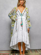 POL Color your Story Open Front Crochet Long Cardigan in Sage-Women's Shirts & Tops-Shop Z & Joxa