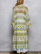 POL Color your Story Open Front Crochet Long Cardigan in Sage-Women's Shirts & Tops-Shop Z & Joxa