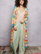 POL Color your Story Open Front Crochet Long Cardigan in Sunset-Women's Shirts & Tops-Shop Z & Joxa