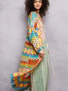 POL Color your Story Open Front Crochet Long Cardigan in Sunset-Women's Shirts & Tops-Shop Z & Joxa