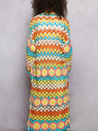 POL Color your Story Open Front Crochet Long Cardigan in Sunset-Women's Shirts & Tops-Shop Z & Joxa