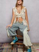 POL Dreamy Layers Front Tie Floral Pattern Crochet Vest-Women's Shirts & Tops-Shop Z & Joxa