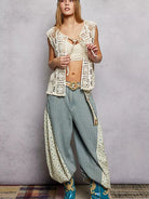 POL Dreamy Layers Front Tie Floral Pattern Crochet Vest-Women's Shirts & Tops-Shop Z & Joxa