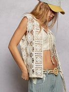POL Dreamy Layers Front Tie Floral Pattern Crochet Vest-Women's Shirts & Tops-Shop Z & Joxa