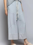 POL Dusty Blue Elastic Waistband Wide Leg Drawstring Pants-Women's Pants-Shop Z & Joxa