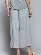 POL Dusty Blue Elastic Waistband Wide Leg Drawstring Pants-Women's Pants-Shop Z & Joxa