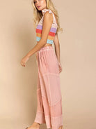 POL Dusty Rose Elastic Waistband Wide Leg Drawstring Pants-Women's Pants-Shop Z & Joxa