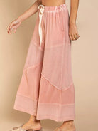 POL Dusty Rose Elastic Waistband Wide Leg Drawstring Pants-Women's Pants-Shop Z & Joxa