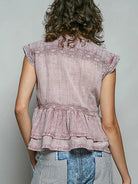 POL Eyelet Ever After Pintuck Sleeveless Cotton Blouse-Women's Shirts & Tops-Shop Z & Joxa