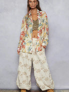 POL Flower Power Floral Print Button Down Long Sleeve Blouse-Women's Shirts & Tops-Shop Z & Joxa