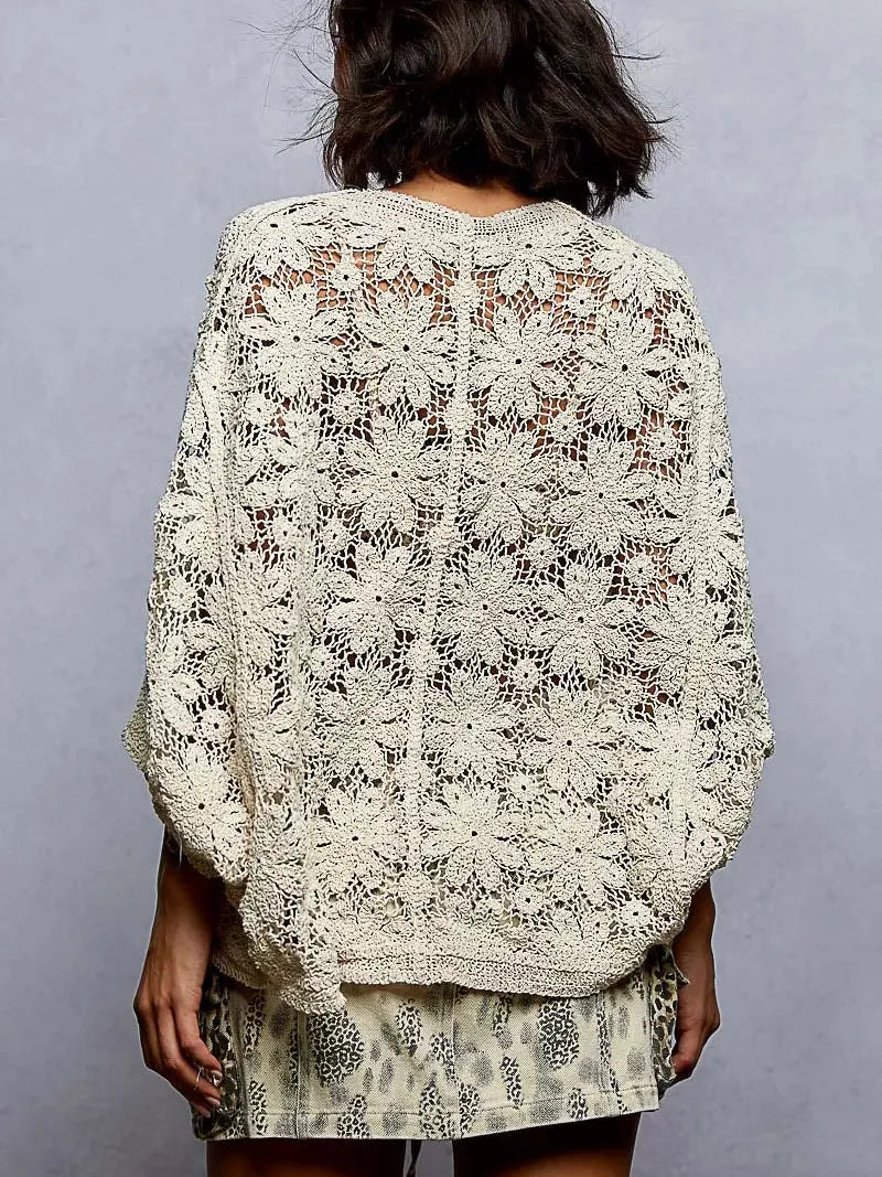 POL Free Spirit Crochet Lightweight Knit Cardigan-Women's Shirts & Tops-Shop Z & Joxa