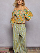 POL Honey Blossom Floral Print Off-Shoulder Smocked Blouse-Women's Shirts & Tops-Shop Z & Joxa