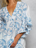 POL Ivory Tide Ruffle Sleeve Tiered Mini Dress-Women's Dresses-Shop Z & Joxa