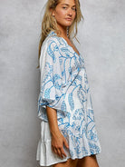POL Ivory Tide Ruffle Sleeve Tiered Mini Dress-Women's Dresses-Shop Z & Joxa