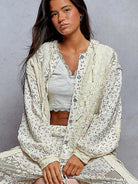 POL Lace Whisper Floral Balloon Sleeve Hooded Lace Jacket-Women's Shirts & Tops-Shop Z & Joxa