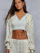 POL Lace Whisper Floral Balloon Sleeve Hooded Lace Jacket-Women's Shirts & Tops-Shop Z & Joxa