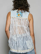 POL Lace to Meet You Floral V-Neck Sheer Tank with Lace Trim-Women's Shirts & Tops-Shop Z & Joxa