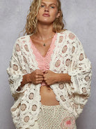 POL Latte Cream Floral Chenille Cardigan-Women's Shirts & Tops-Shop Z & Joxa