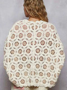 POL Latte Cream Floral Chenille Cardigan-Women's Shirts & Tops-Shop Z & Joxa