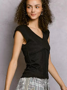 POL Midnight Empire Textured Short Sleeve Knit Top with Lace Trim-Women's Shirts & Tops-Shop Z & Joxa