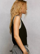 POL Midnight Trim Round Neck Ribbed Tank with Lace Trim-Women's Shirts & Tops-Shop Z & Joxa