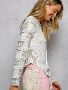 POL Moonlace Muse Long Sleeve Lace Detail Top in Off White-Women's Shirts & Tops-Shop Z & Joxa