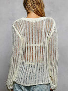 POL Morning Haze Long Sleeve Sheer Knit Cover Up-Women's Shirts & Tops-Shop Z & Joxa